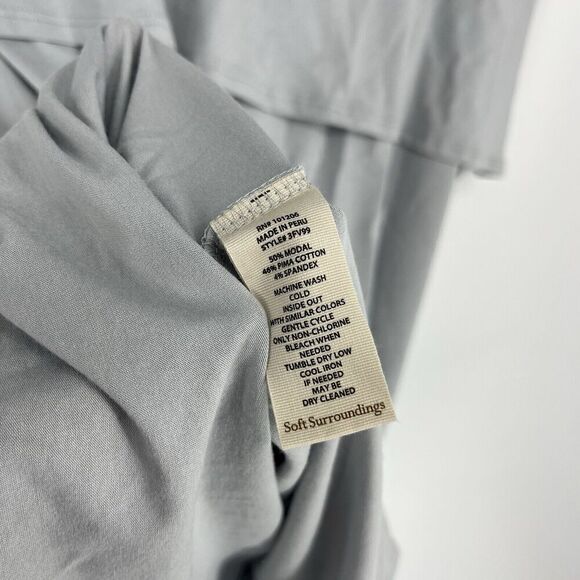 Soft Surroundings T Shirt Dress Size Large Petite Womens Gray Mykonos Layered - Picture 8 of 8